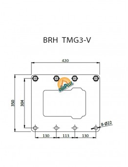 Platine BRH TECMAN pour mini pelle de 4 à 7 tonnes (TMG3V )