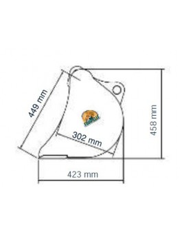 GODET de CURAGE réversible Module 2 Profil P1 pour minipelles de 3,5 à 5,5 tonnes (larg 1000 à 1600 mm)