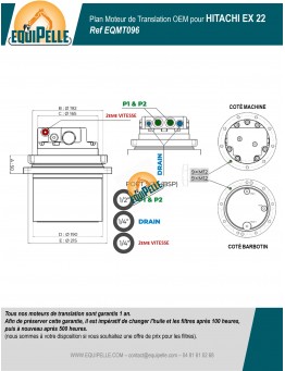 MOTEUR DE TRANSLATION pour HITACHI EX 22