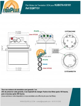 MOTEUR DE TRANSLATION pour KUBOTA KX101