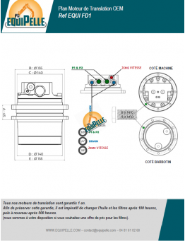 MOTEUR DE TRANSLATION pour KUBOTA KX36-3