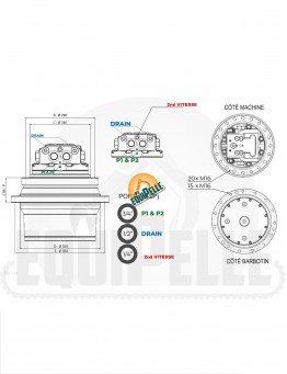 MOTEUR DE TRANSLATION pour CASE CX135